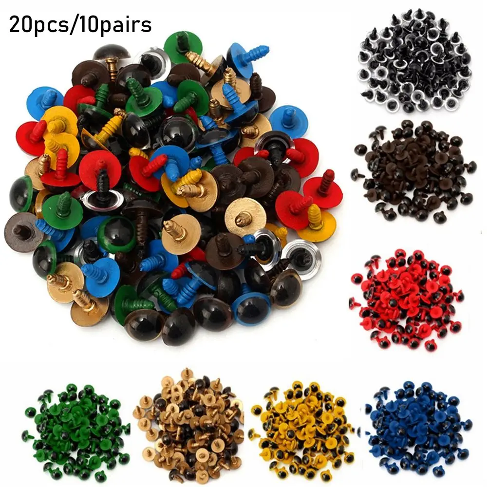 20pcs/10pairs 8/10/12/14mm 9 Colors Plastic Safety Eyes Crafts Bear Animal DIY Dolls Puppet Accessories Stuffed Toys Parts