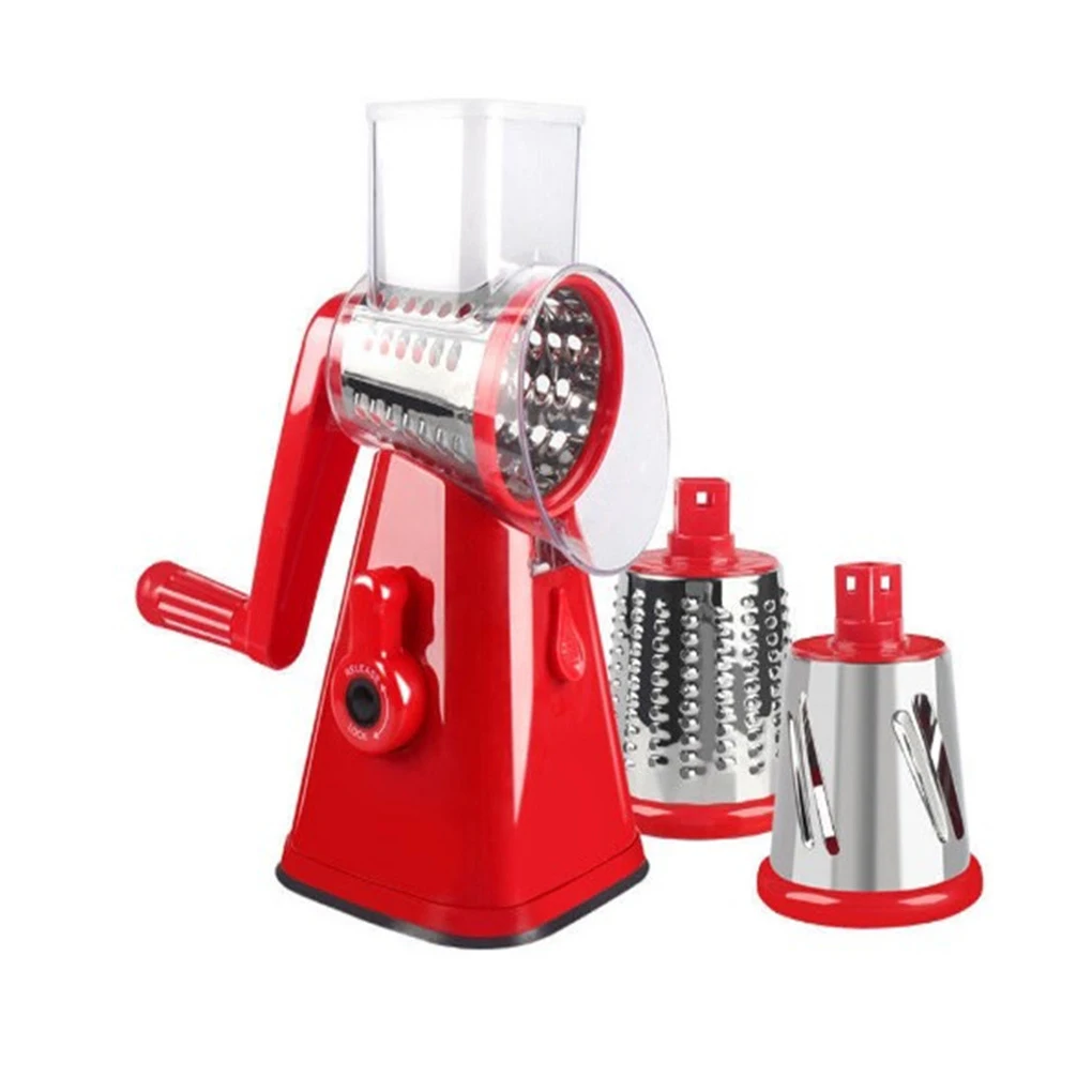 SLICER And Grater - Easy Disassembly For Easy Cleaning Safe And Reassuring Zero Touch Between Hands And Blades No Harm red