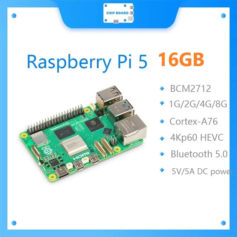 Raspberry Pi 5 16GB Arm Board  Cortex-A76 Linux