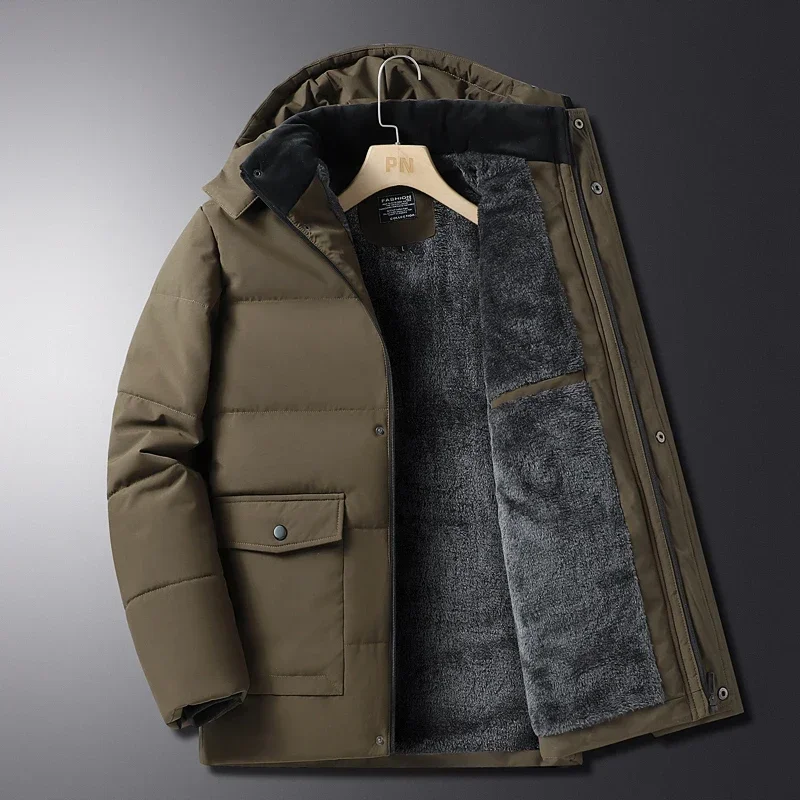 Parka coupe-vent en coton rembourré pour homme, veste chaude, doublure en cachemire, résistant, extérieur, optique,-20, hiver