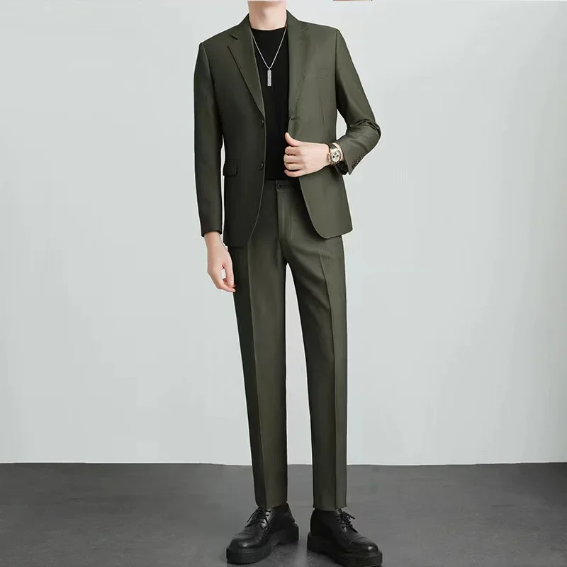 W244 Britse Stijl Klein Pak Mannen Pak Slim Pak Jasje Koreaanse Stijl Casual Bruidegom Trouwjurk Heren Trend