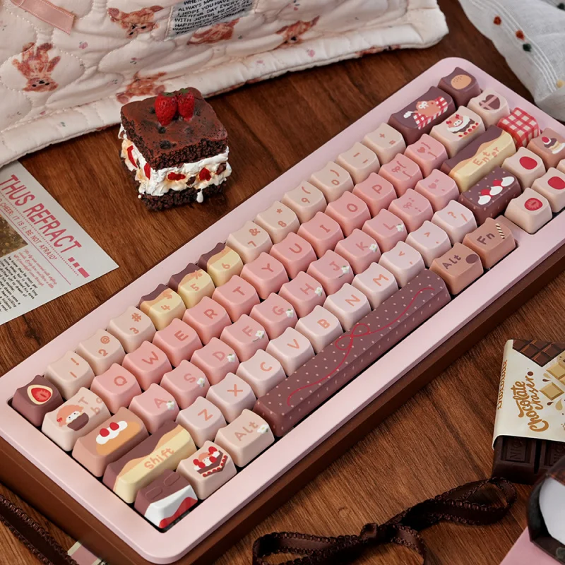 PBT Keycaps 130 Keys Mao Profile Custom Dye-Sublimation Cute Cat-shaped Keycaps For Cherry MX Swithes Mechanical Gaming Keyboard