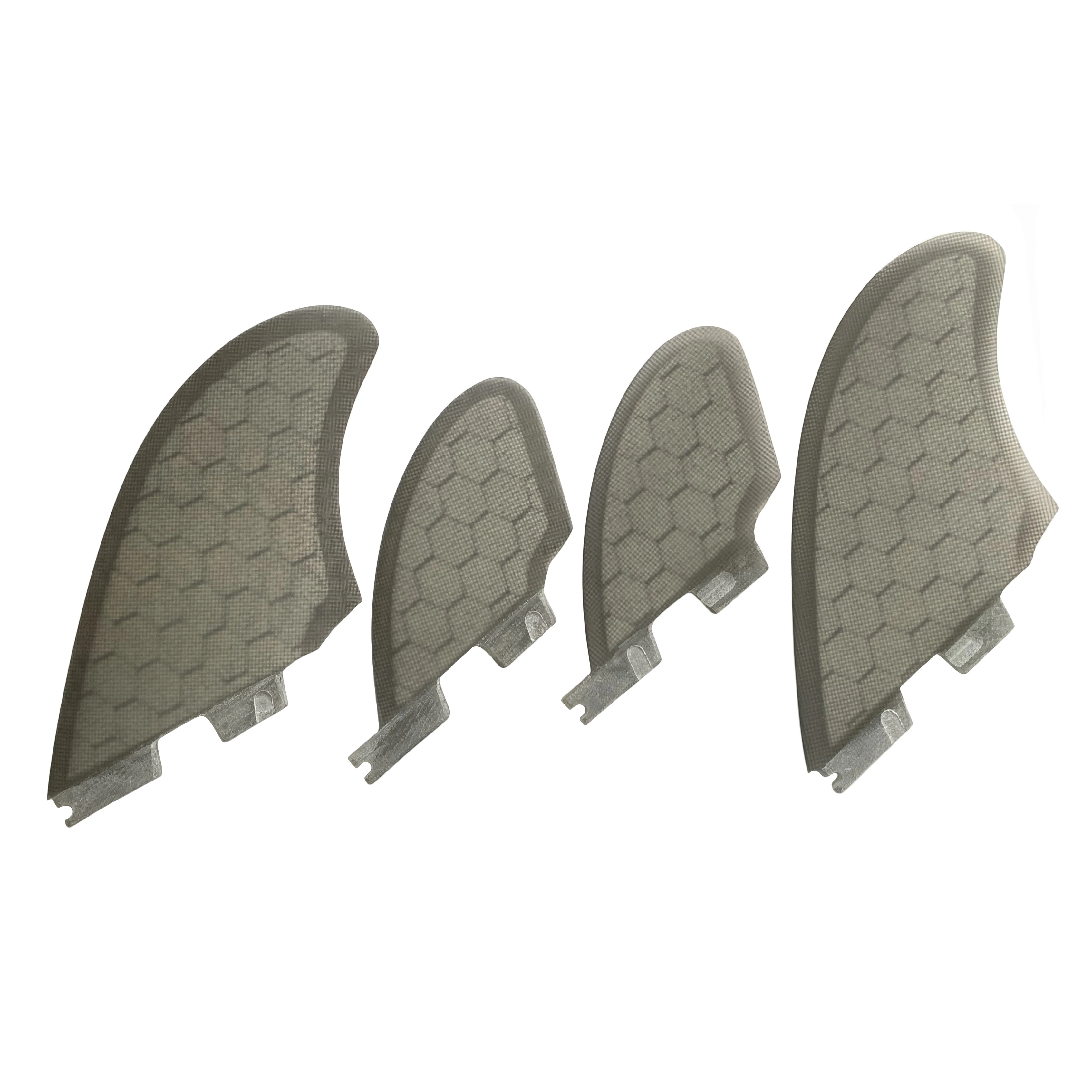 RISECE FCS 2 Surfboard Fins Honeycomb Quad Surfboard Fin Gray Quad Set Fins 4 Pieces Quad Set