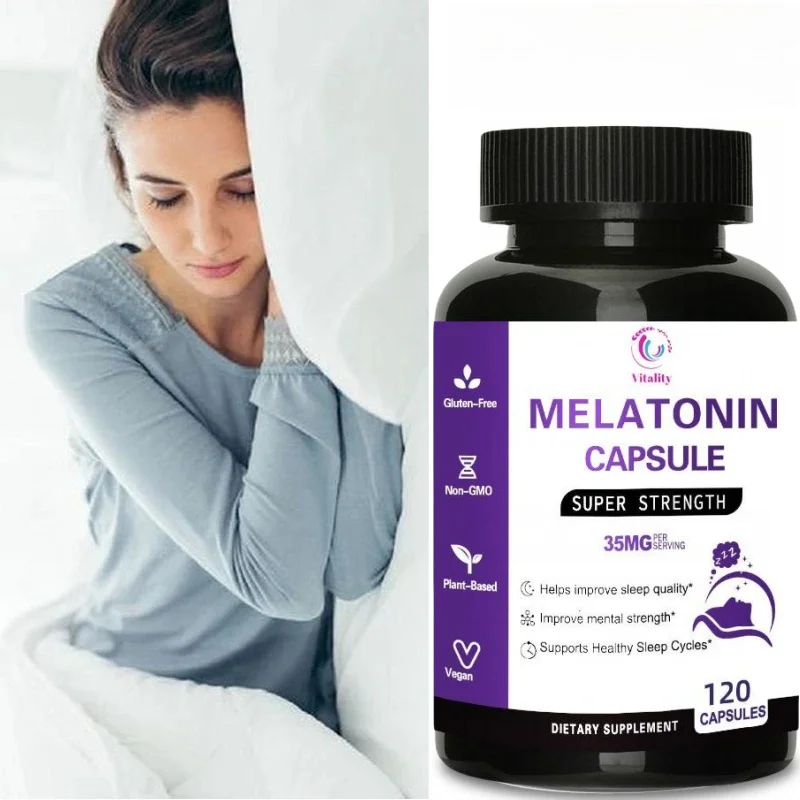 Vitality Melatonin Deep Sleep 35mg Sleep Aid - Melatonin Tablets for Men and Women - 30/60/120 Vegetarian Supplements Non-GMO