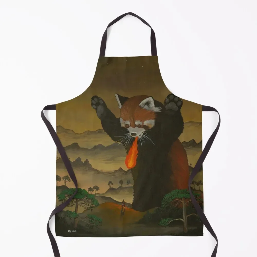 

Giant Fire-Breathing Red Panda Apron Household Items Useful Professional Barber professional hairdressing Apron