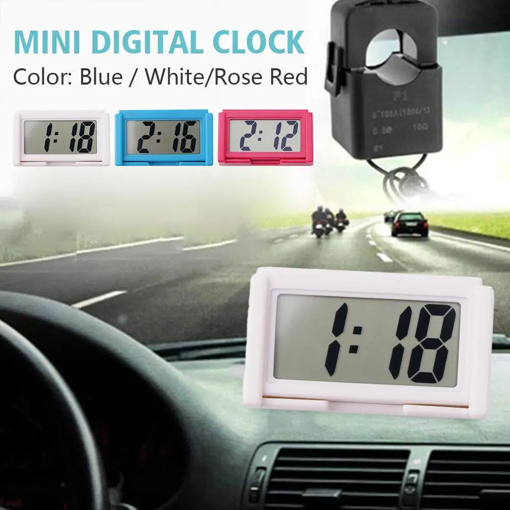 Car Portable Mini Clock Simple Auto Truck Dashboard Outlet Self Adhesive Digital Electronic Vehicle Clock New Holder Air B1J4