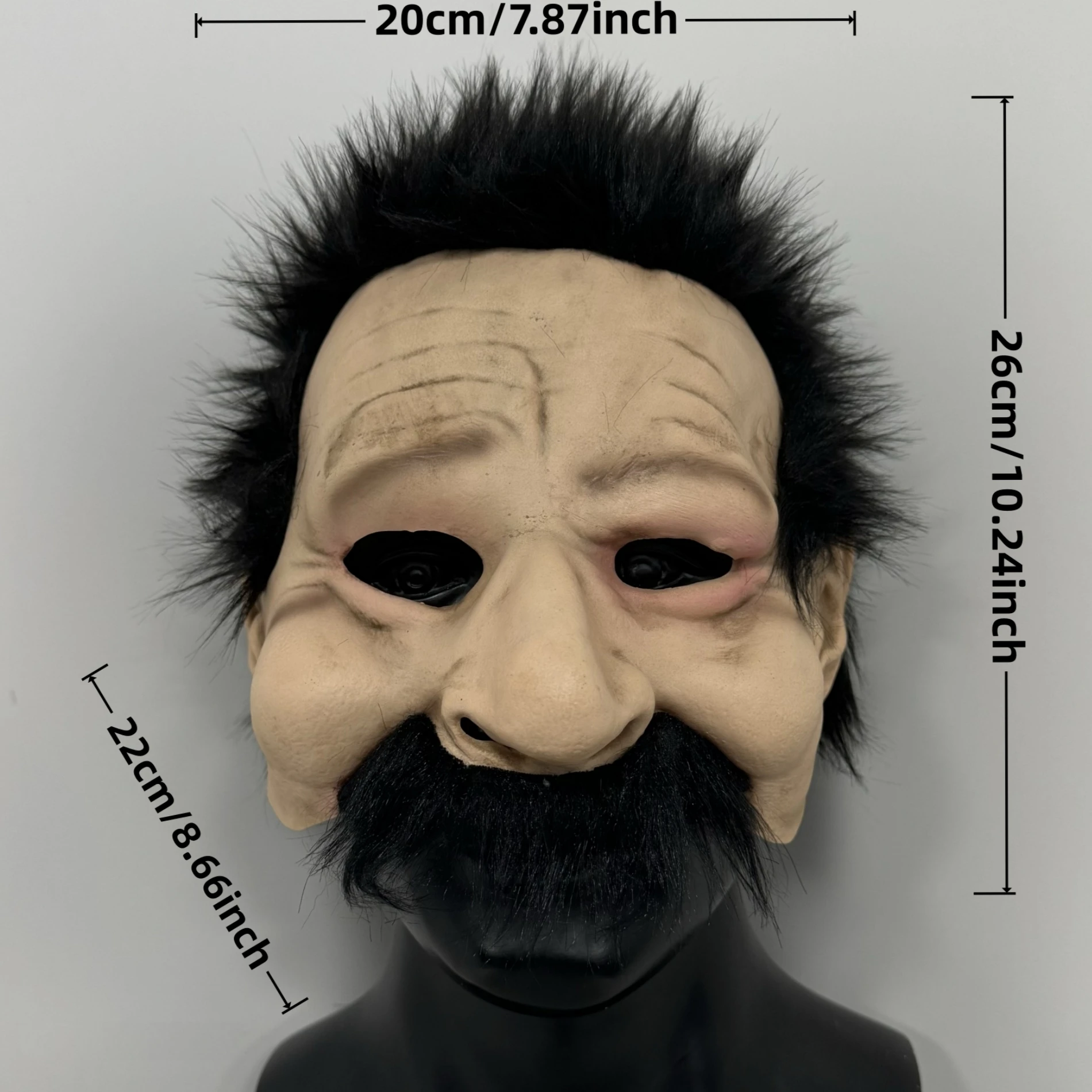 رجل عجوز واقعي نصف وجه قناع اللاتكس هالوين تأثيري مضحك الجد الكمامة الدعامة الأدوار زي للرجال #2