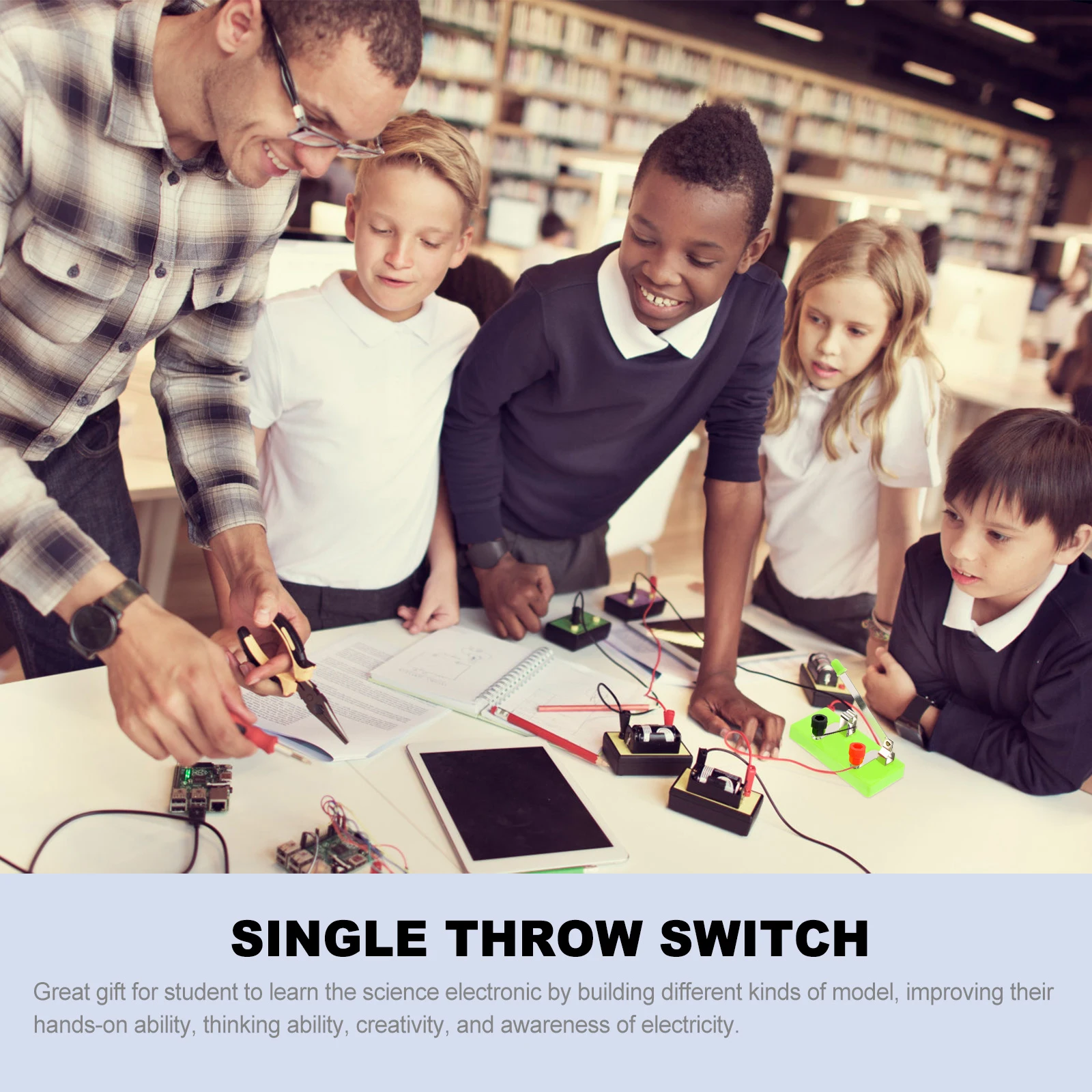 

10pcs Single Pole Switch Lightweight School Equipment Knives SPST Electrical Physics Experimenting Tools Gifts Students