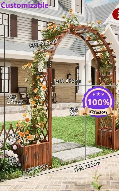 Factory Direct 2026 Garden grid door preservative wood flower stand fence fence garden grid double decorative fence guardrail