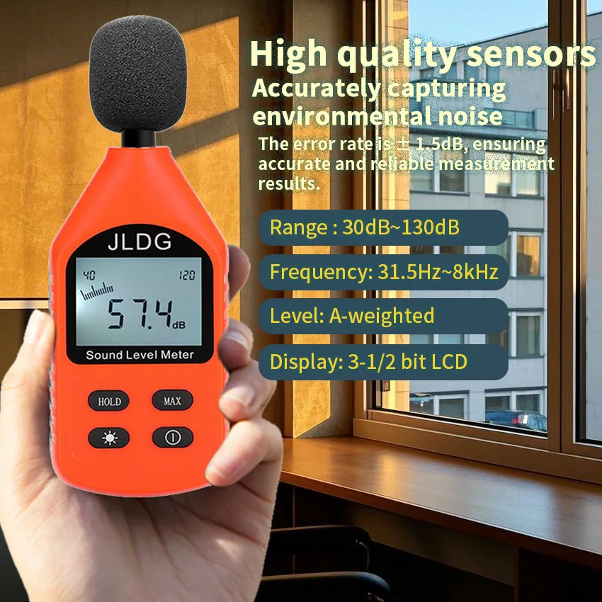 

Digital multifunctional sound level meter Traffic noise decibel meter high-precision JD 118 noise detector 30 dB~130 dB
