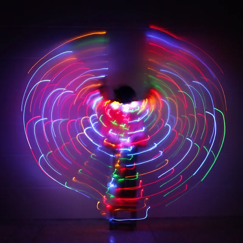 2018 الأطفال مصباح ليد إيزيس أجنحة الرقص الشرقي 360 درجة المرحلة المصرية الأداء جديد وصول الاطفال DJ LED أجنحة لا العصي