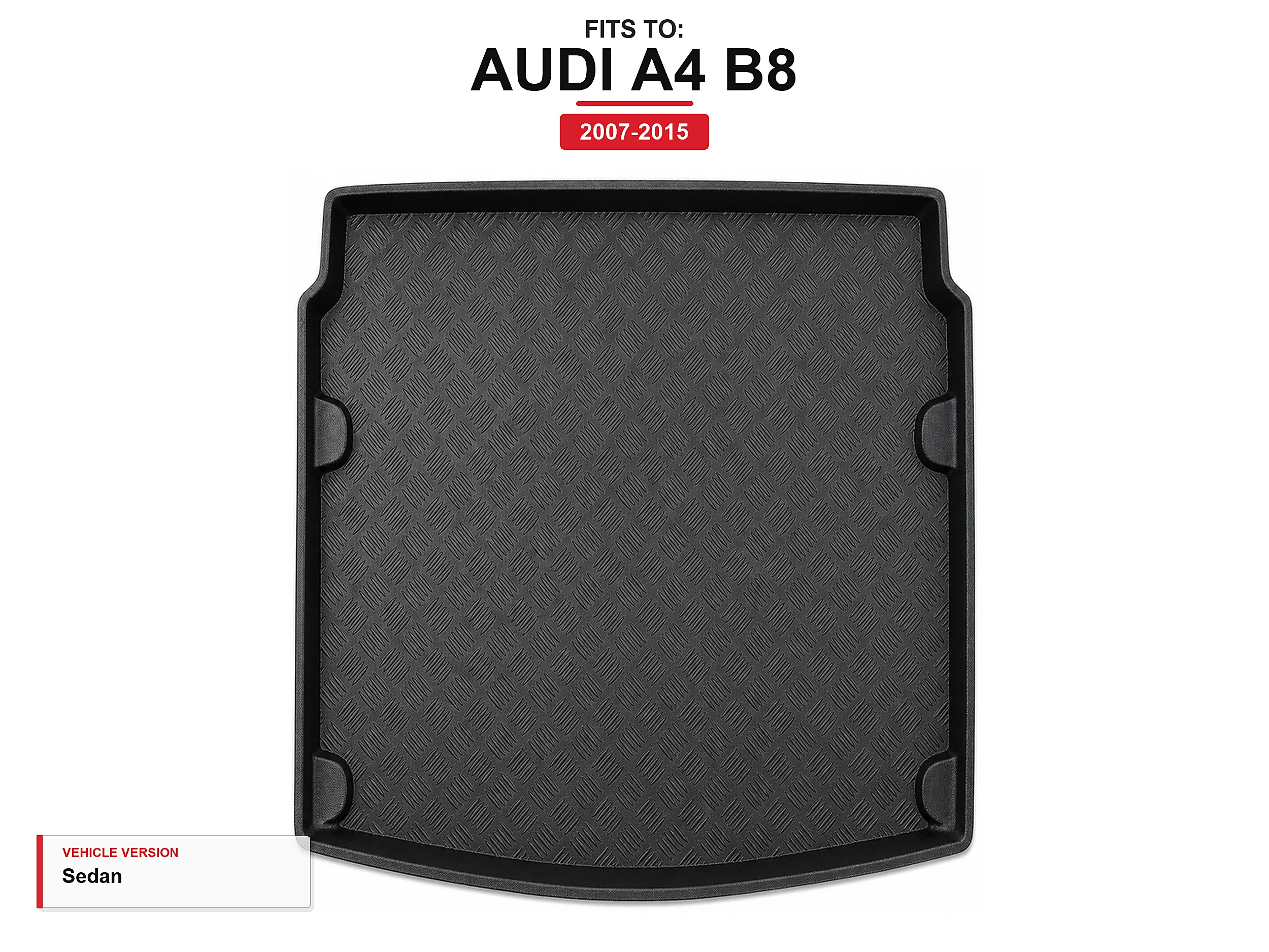 Kofferbakmat met rand voor: Audi A4 B8 2007-2015 Sedan