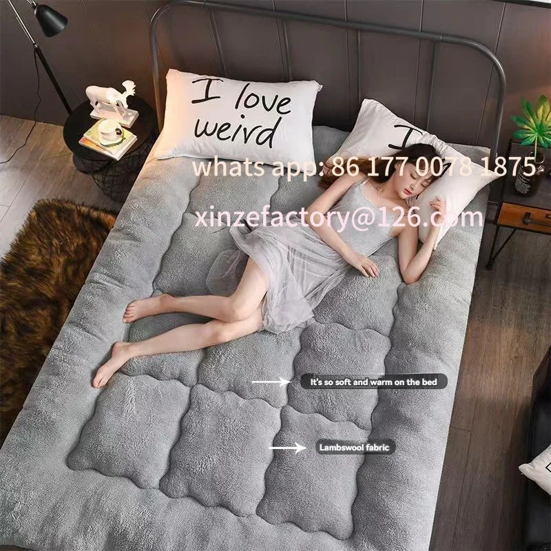 

Customizable Winter Padded Lambswool Mattress Plus Velvet Dormitory Home Soft Pad Single and Double Warm Pad Quilt.
