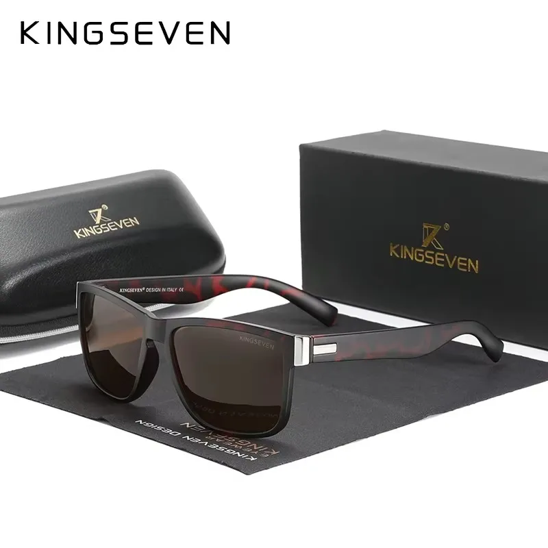 KINGSEVEN gafas de sol polarizadas deportivas para hombres y mujeres lentes UV400 Retro rectángulo moda gafas con montura cuadrada gafas de ciclismo
