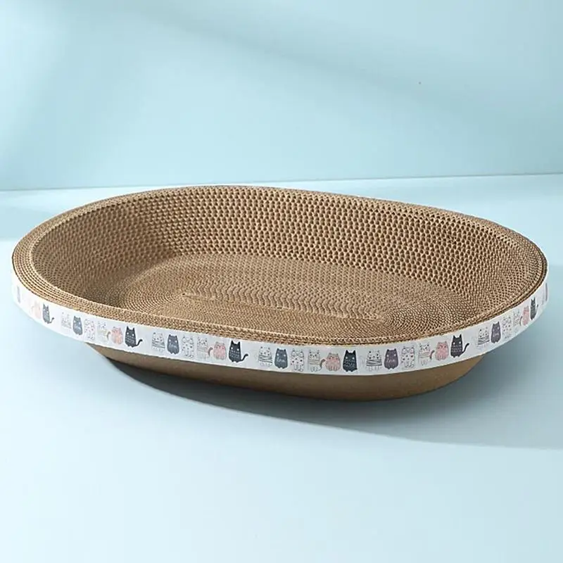 Cat Scratching Mat High Density Oval Cat Scratching Board Oval Cat Scratching Board Corrugated Cat Scratching Bowl Cat Claw