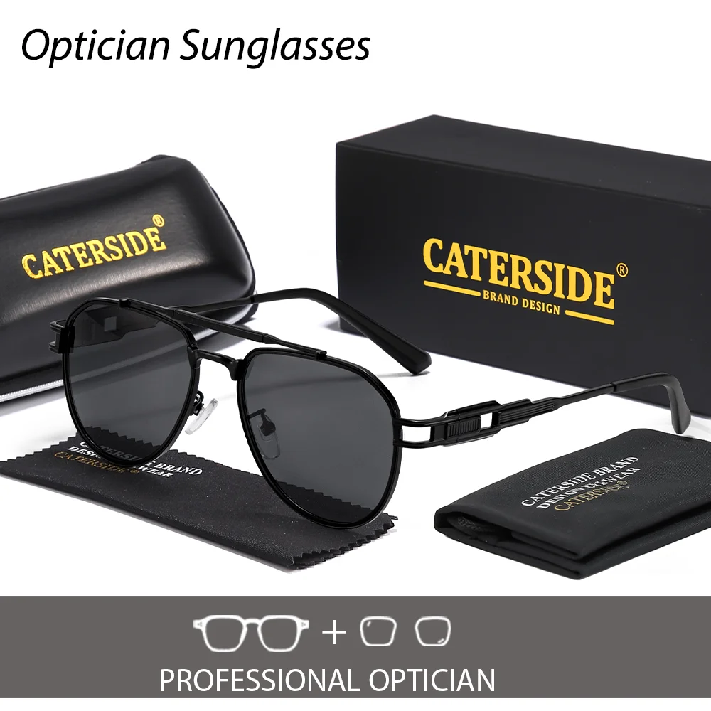 CATERSIDE Damen Optische Sonnenbrille Polarisierte Brillen Herren Private Anpassung Quadratische Linse Retro Suneyeglass UV400 – Detail 18