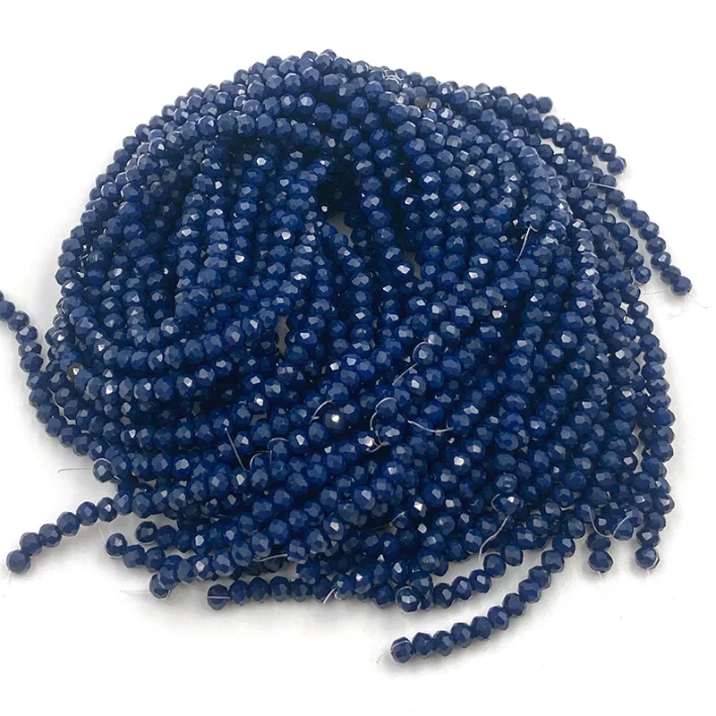 Crystal Beads 2 3 4 6 8mm Rondelle Loose Spacer Blue Glass Beads for Jewelry Making Bracelets Supplies Necklace DIY Accessories