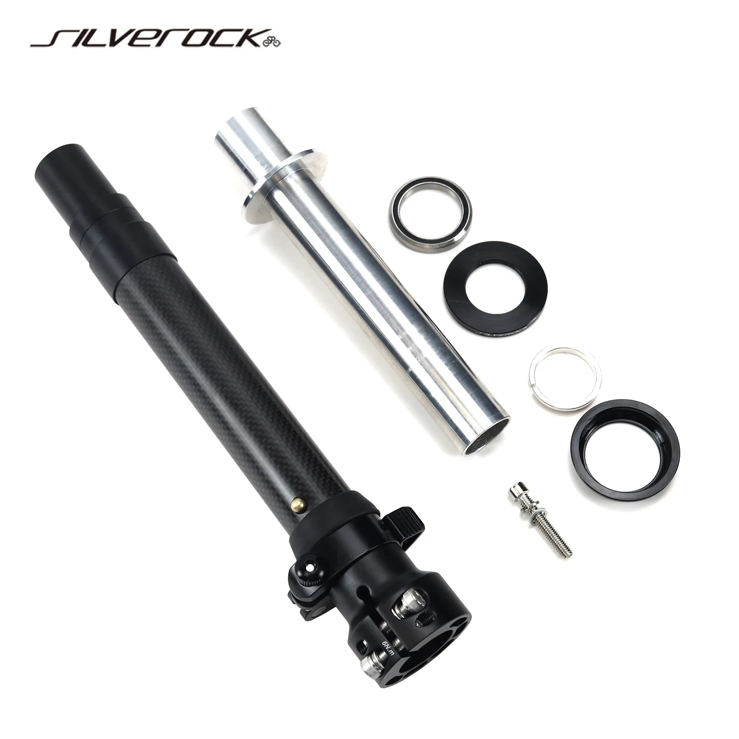 

SILVEROCK-Headtube Convert to Stem, 28.6mm, 0, 3 Degree, Forward for Birdy3, 300mm-370mm, Folding Bike Handlepost, Head Tube