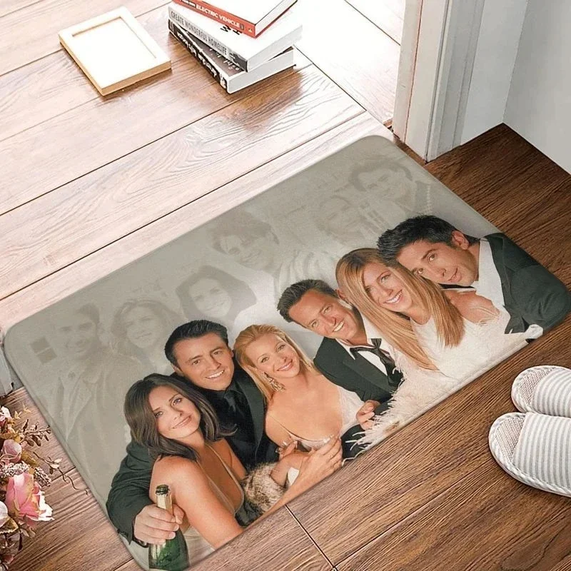 Friends TV Show Welcome Door Mat for Bathroom Kitchen Flannel Floor Mat Decor Carpet for Living Room Home Entrance Doormat Rugs