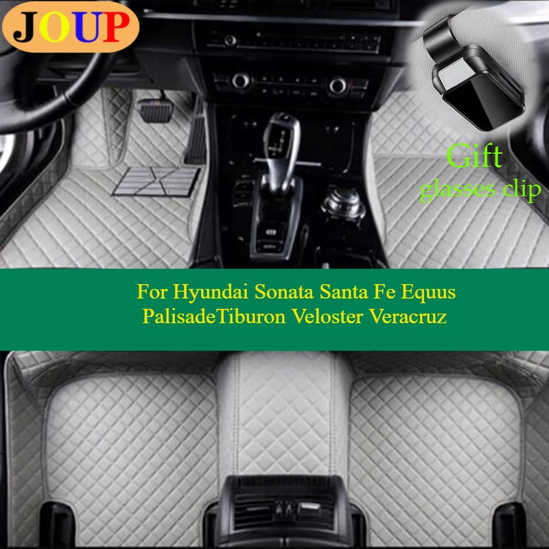 

For Hyundai Sonata Santa Fe Equus PalisadeTiburon Veloster Veracruz Car Floor Mats Custom Carpets Covers Left /Right Hand Drive