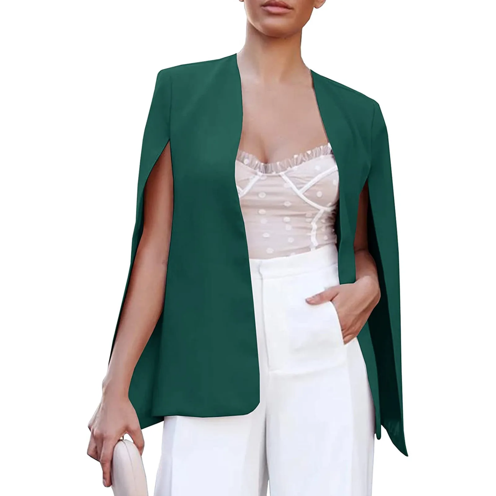 Neue Herbst Frühling Damen Blazer Split Hülse Frauen Anzug Jacke Elegante Chic Büro Dame Arbeit Anzüge Mantel Cape Strickjacke Outwear