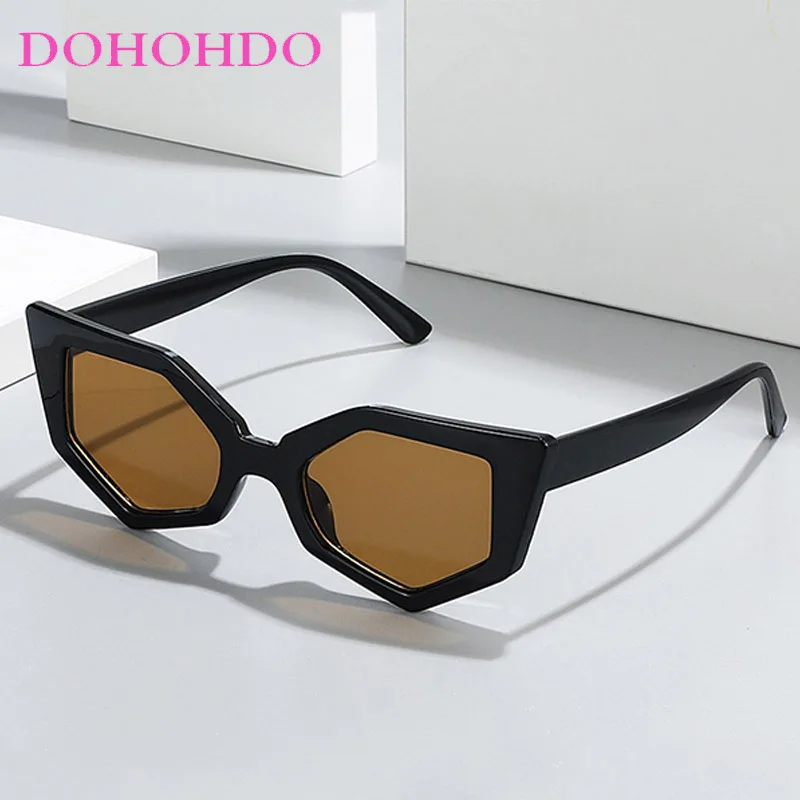 

New Fashion Cat Eye Sunglasses Men Women Personality Polygon Glasses Luxury Brand Design Vintage Travel Sunglasses Women UV400