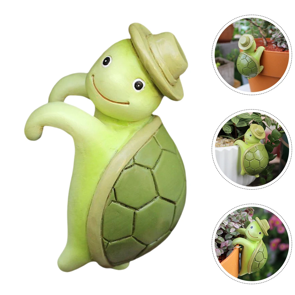 

Rock Climbing Turtle Flower Pot Tortoise Decor Cute Animal Figurines Decorations Hanging Resin Statue Plant Ornament