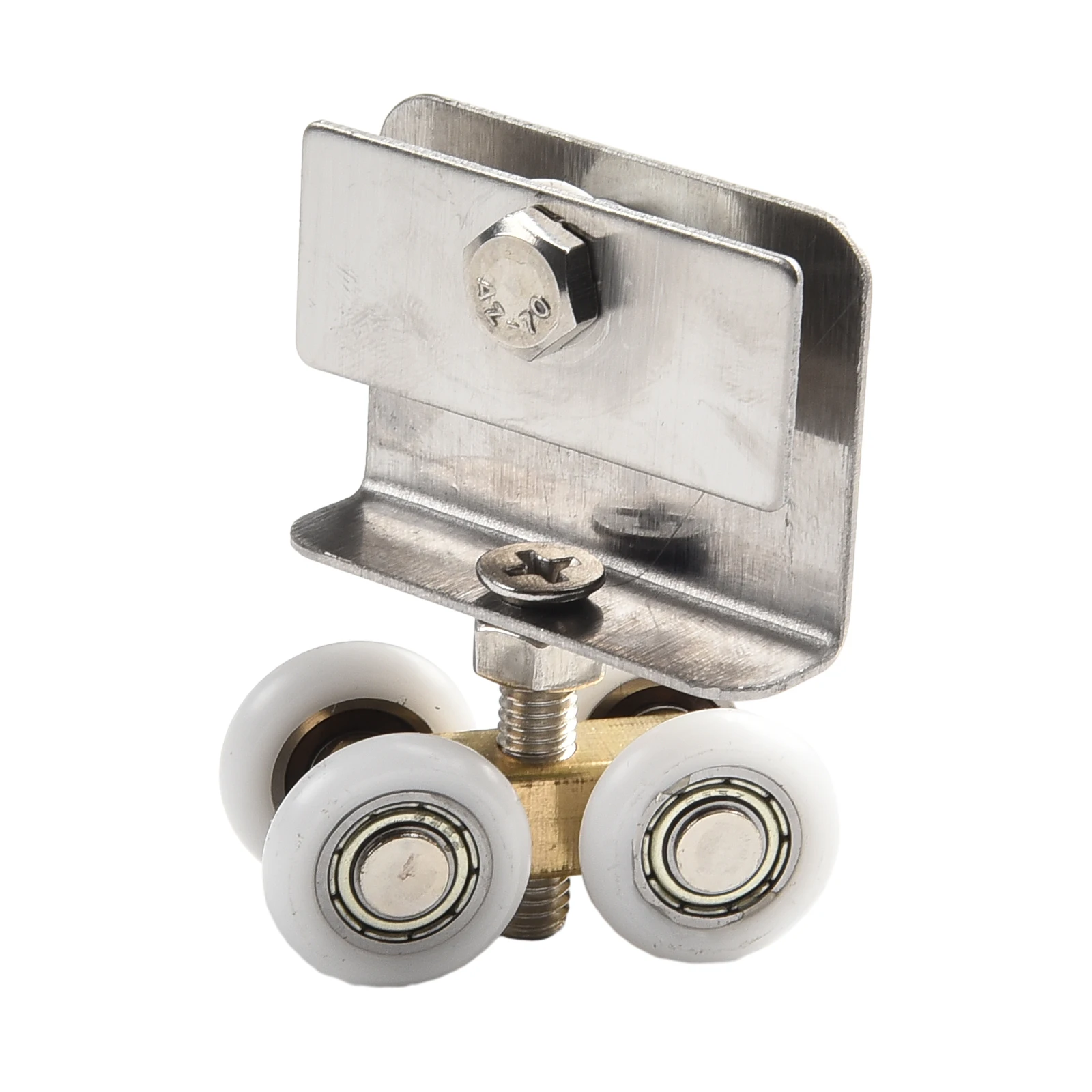 1 قطعة غرفة الاستحمام النحاس أربع عجلات معلقة بكرة الأسطوانة اكسسوارات الحمام للحمام أبواب الشريحة المنزلية استبدال الأجهزة