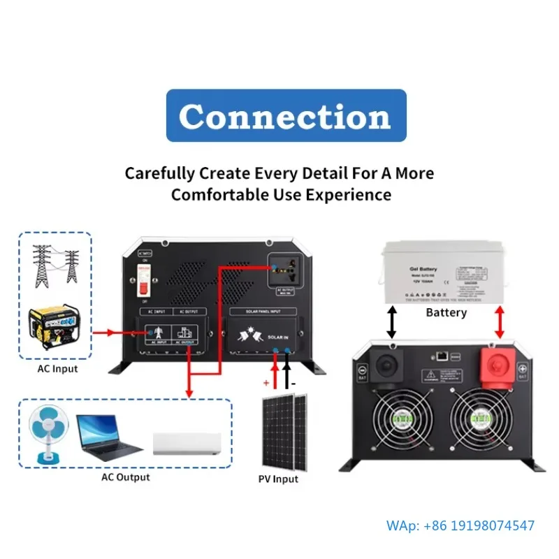 

5KW 6KW 10KW 120/240V ECO Split Phase Off Grid Pure Sine Wave Hybrid Solar Inverter