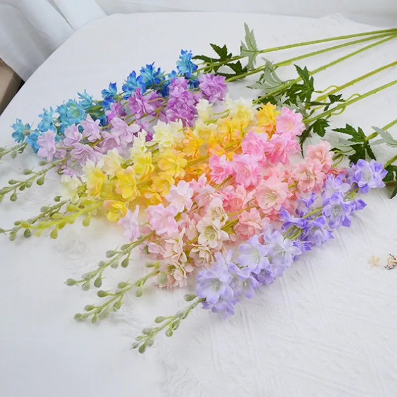 

5pcs Artificial Delpinium Flower 18 Heads Simulated Hyacinth Larkspur Flowers for Wedding Centerpieces Floral Decoration