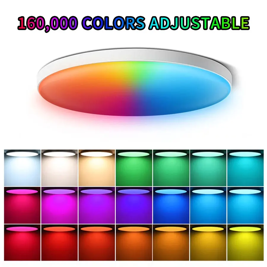 Tuya WiFi Smart Ceiling Light 220V RGB Dimmable Ceiling Light Bluetooth Round Ceiling Lamp Smart Home Light Support Alexa Google