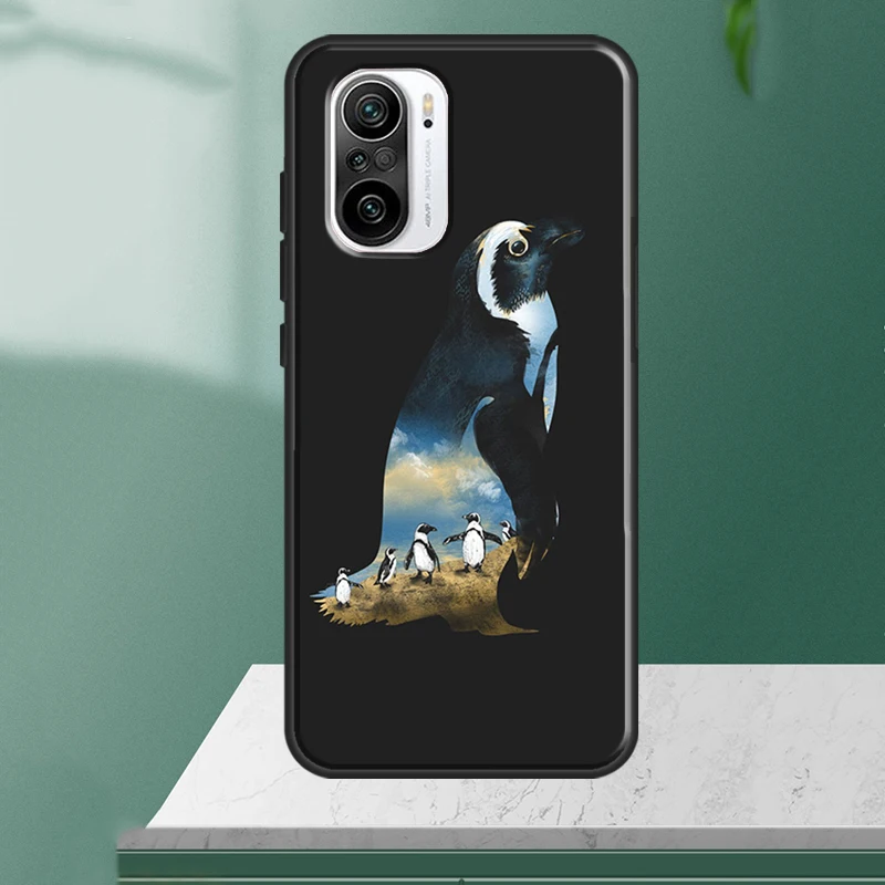 Funda bonita con forma de pingüino para Xiaomi 13 14 Ultra 11T 12T 13T 14T Pro POCO X7 Pro X3 X5 F3 F5 F6 M6 X6 Pro