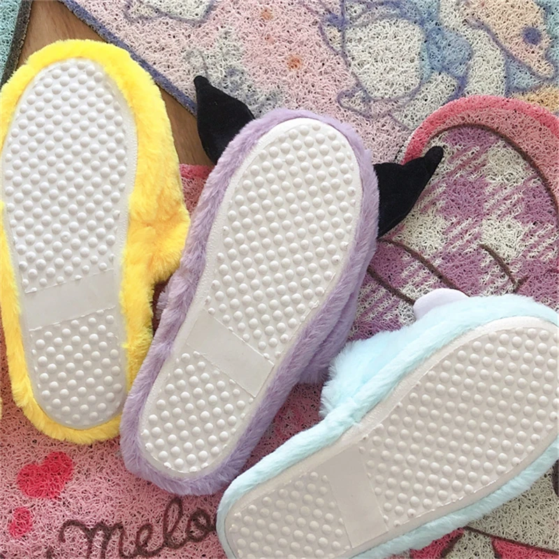 Anime Slippers Japanese Style Indoor Slippers Home Shoes Floor Slippers Flat Non-slip Girl Kuromier Printing Pink Purple Gifts