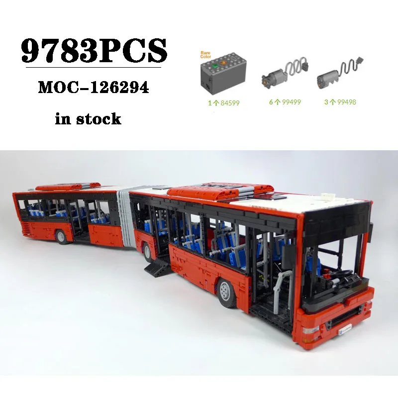 

New MOC-126294 Mechanical Articulated Low Floor Bus Building Block Model 9783PCS Children's Birthday Puzzle Toys Christmas Gifts