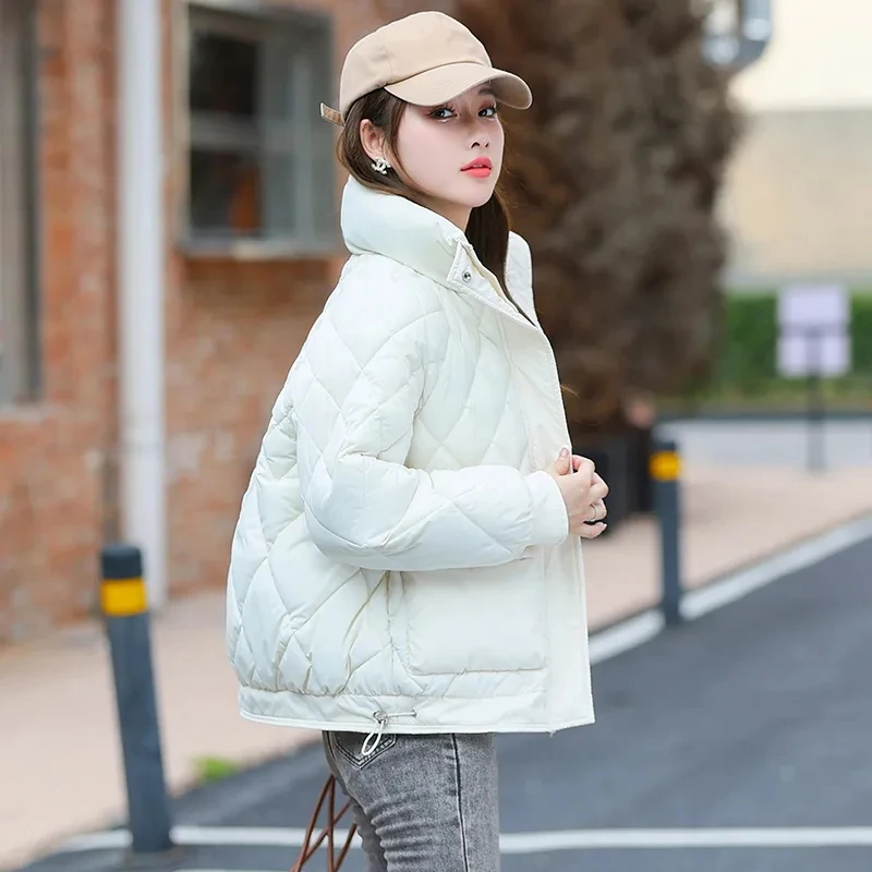 Women Cotton Padded Jacket Autumn Winter Outwear Casual Stand Collar Short Coat Fashion Loose Korean Style 2023 Female New A1297