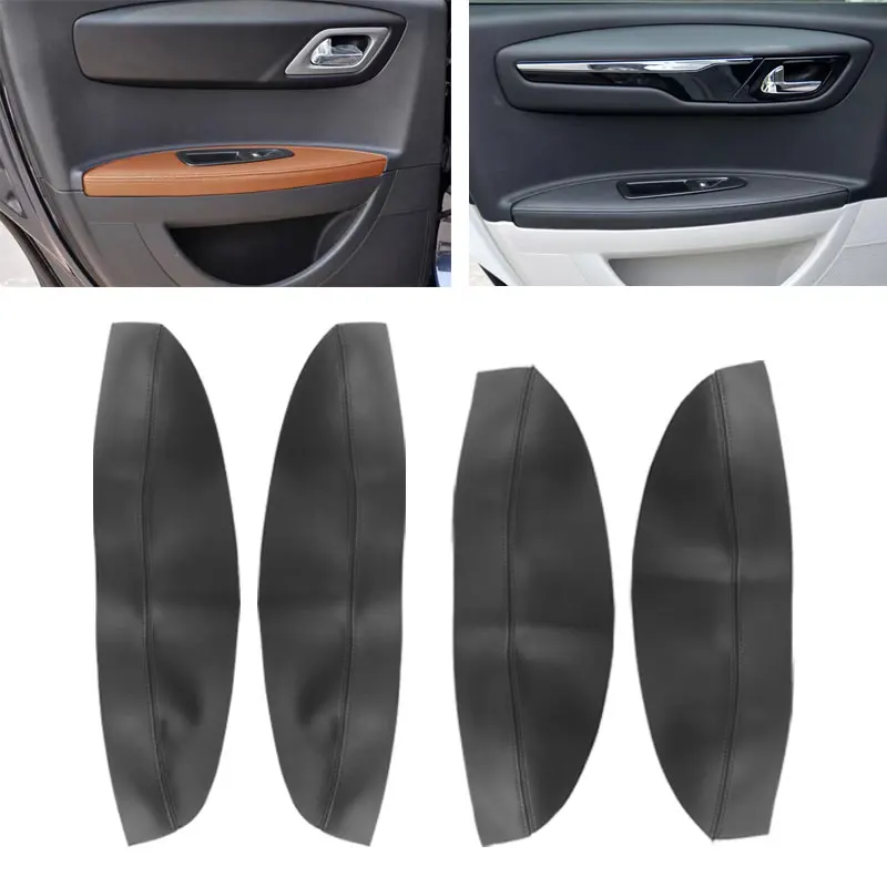 4Pcs Soft Leather Door Armrest Skin Cover Sticker For Citroen C4 C4 Coupe 2006-2016, Armrest Panel Trim with Tools