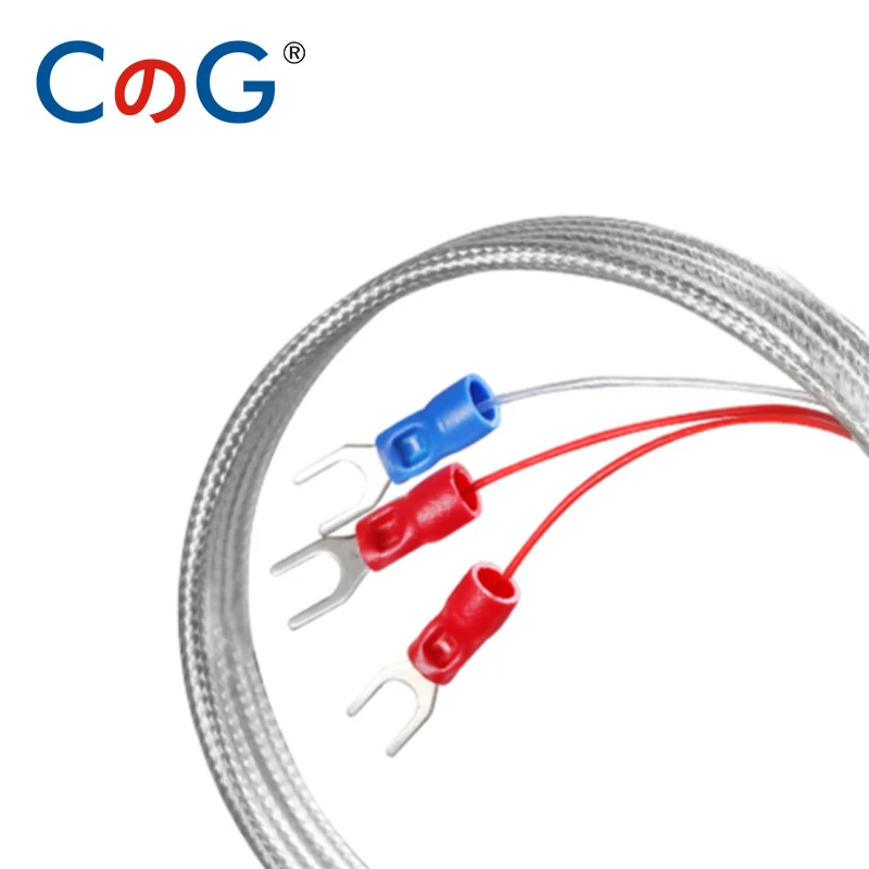 CG PT100 Temperature Sensor Platinum RTD Multitype Probe with High Precision Three-wire PFTE Cable Waterproof and Anti-corrosion