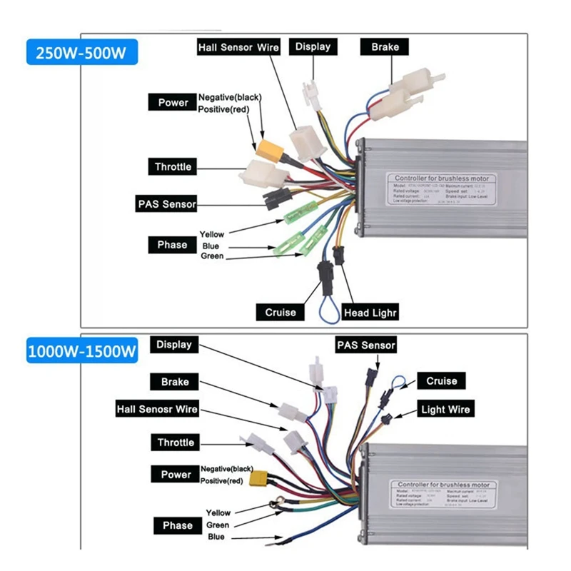 Quality Electric Bike Controller 36V 48V Ebike Sensorless Controller 1500W KT Controller Dual Mode Sinewave