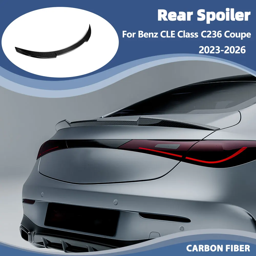 Car Rear Spoiler for Mercedes Benz CLE Coupe C236 CLE300 CLE53 AMG 2023-2026 Carbon Fiber Rear Trunk Mid Spoiler Tailgate