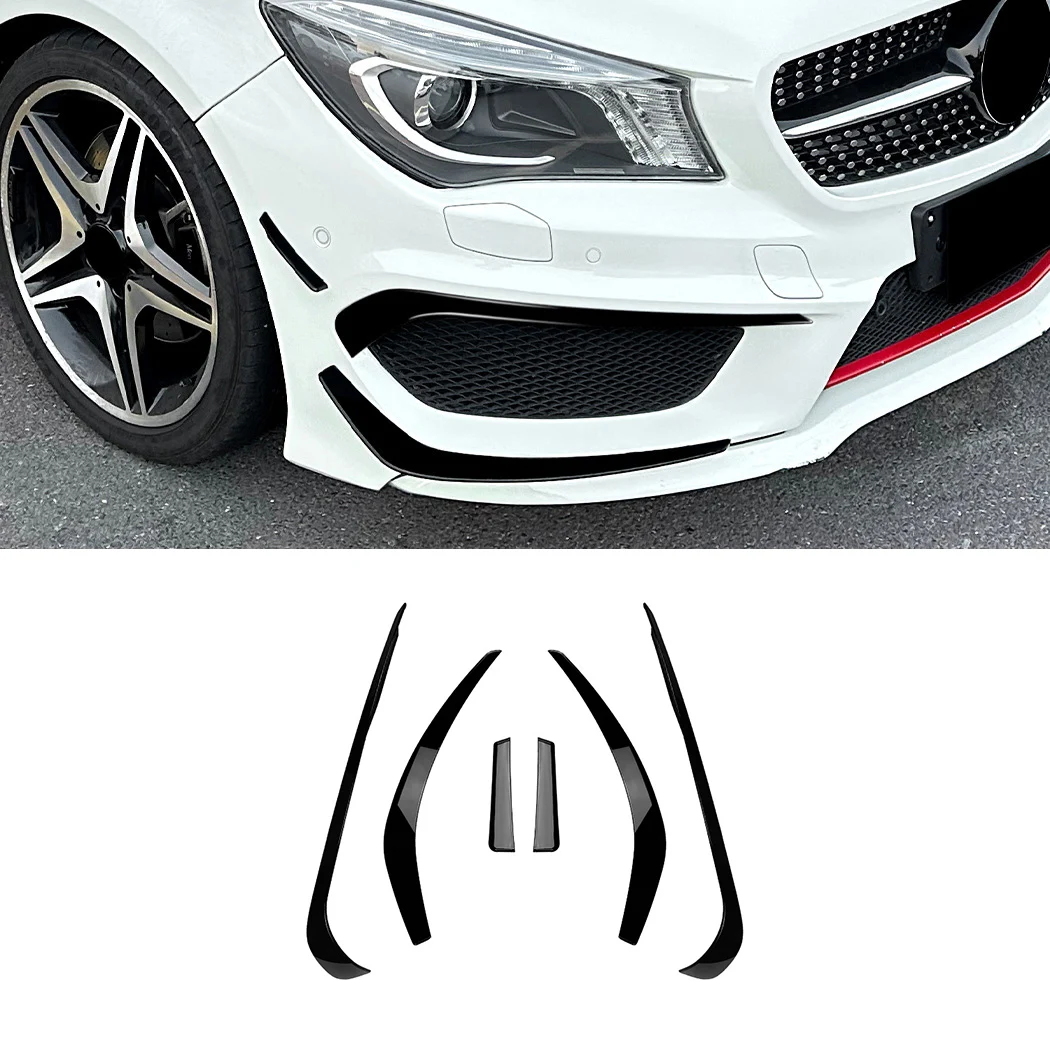 Front Bumper Air Vent Cover Trim Gloss Black For Mercedes Benz CLA Class C117 AMG Line 2013-2015 Intake Frame Spoiler Splitter