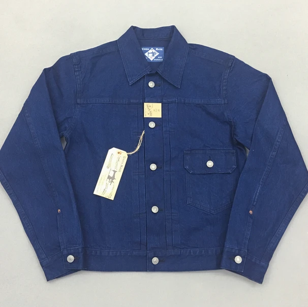 Chaqueta de Mezclilla Bob Dong BW8506 Indigo Dyed Red Ear 506XX para Hombre, Chaqueta de Manga Larga con Cuello de Algodón, Corte Estándar, Delgada, para Otoño