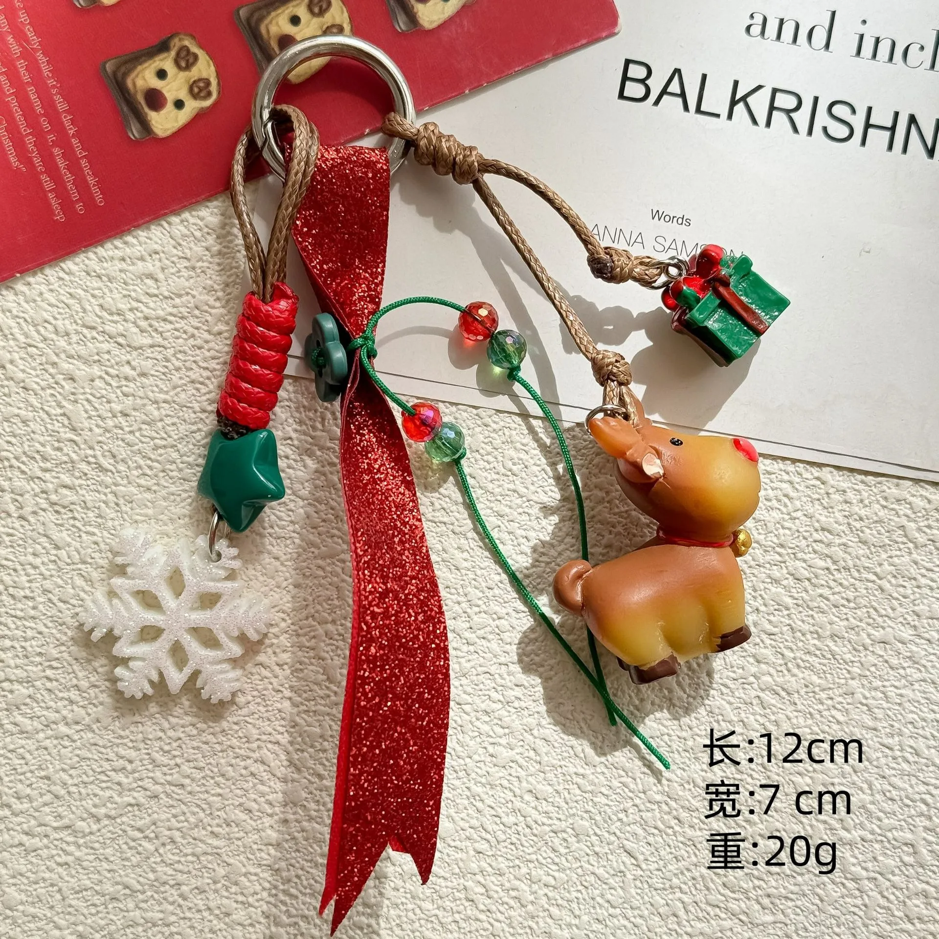 عيد الميلاد محدود | ثلاثي الأبعاد الكرتون عيد الميلاد الأيائل مياو حقيبة لطيفة قلادة المفاتيح هدية عيد الميلاد سيارة حقيبة للحمل قلادة #4