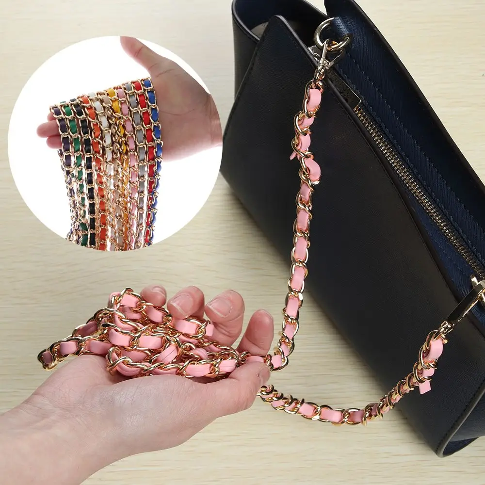 120cm Purse Chain Strap Crossbody Handbag Chains Replacement Leather Shoulder Bag Chain Straps DIY Women Girl Bag Part Accessory