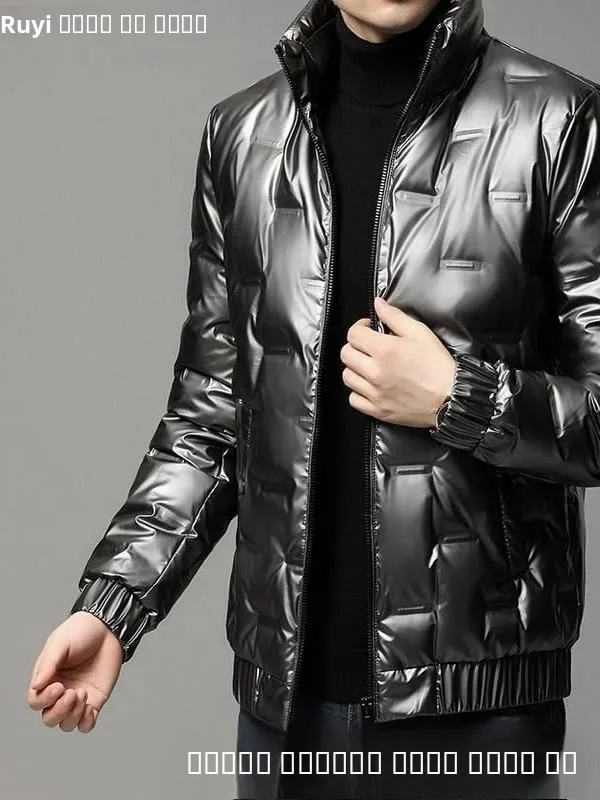 

Сверхлегкая водонепроницаемая ветрозащитная теплая мужская хлопковая куртка с воротником-стойкой яркая поверхность осенне-зимняя верхняя одежда без Wa