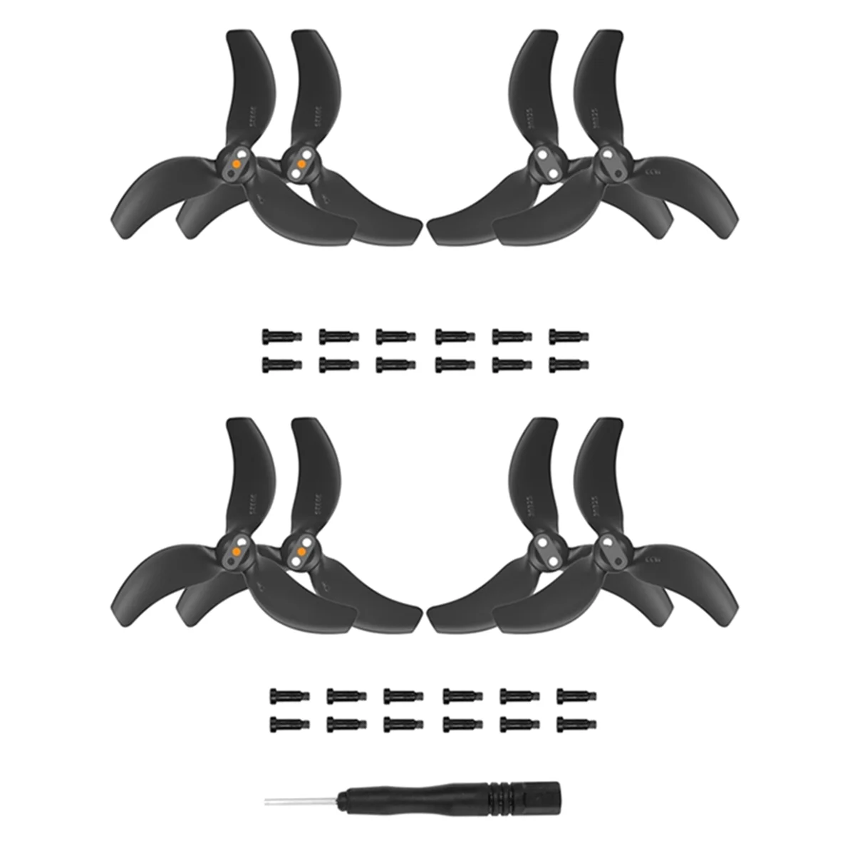 4 Pair of Propeller Blades for Avata 2 Propeller 3032S Blades Mini Lightweight Drone Wing Accessories Black