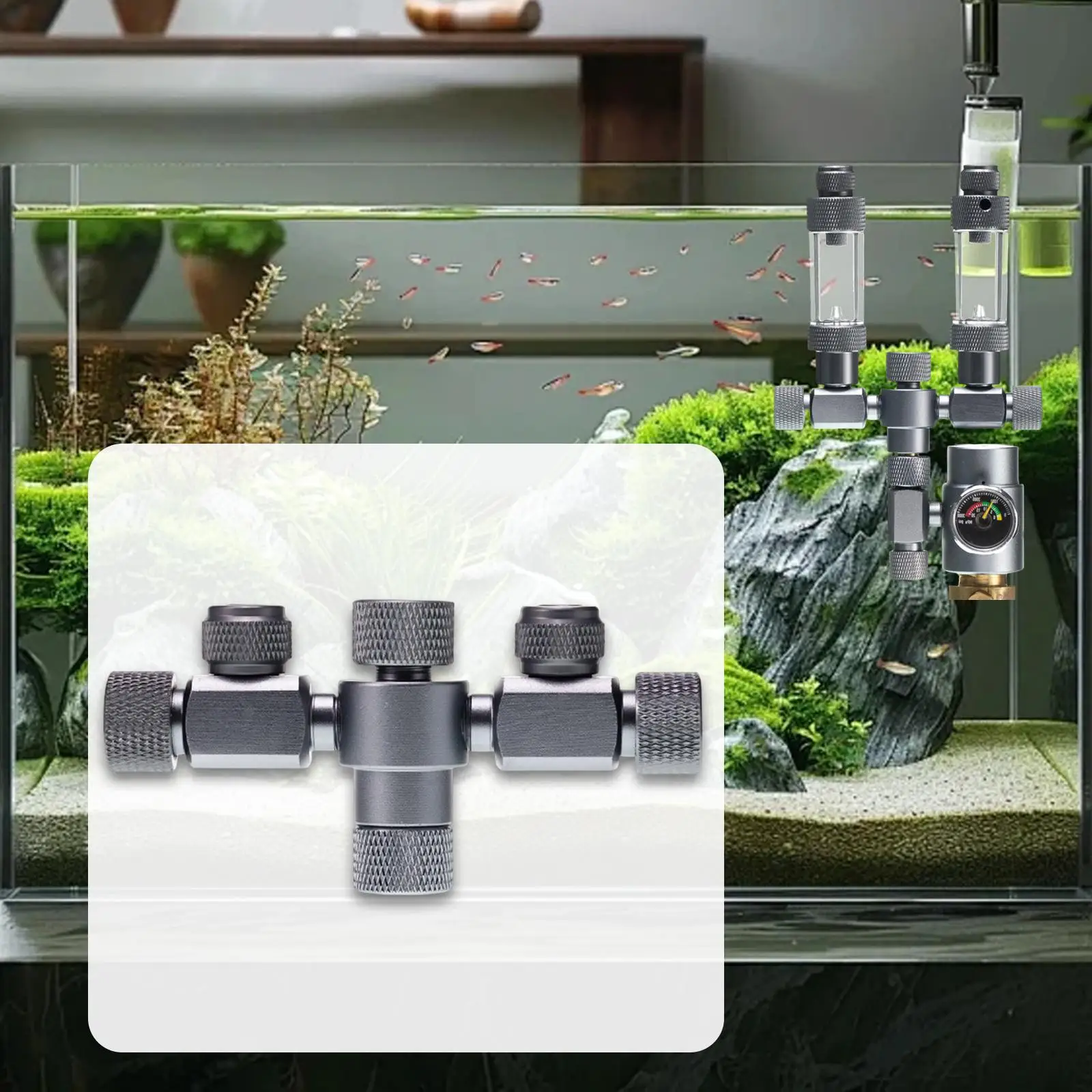 

Двухходовой разветвитель CO2 для аквариума, алюминиевый регулятор, игольчатый клапан для высокопроизводительных растений в аквариуме