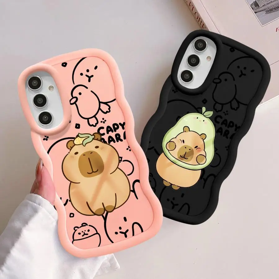 Capybara Leuke Cartoon Telefoon case voor Samsung Galaxy A20 A50 A03 A02s A03 A30 Core A04 e A05 A05s A06 A21s A51 A11 4G case