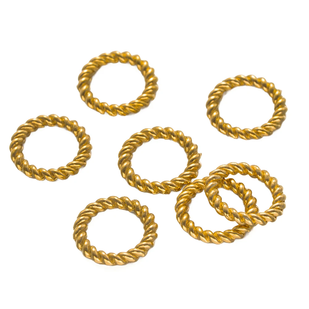 20Pcs Stainless Steel Round Twist-Style Closed Ring Connector Accessories For DIY Jewelry Materials Making Supplies Components view 2