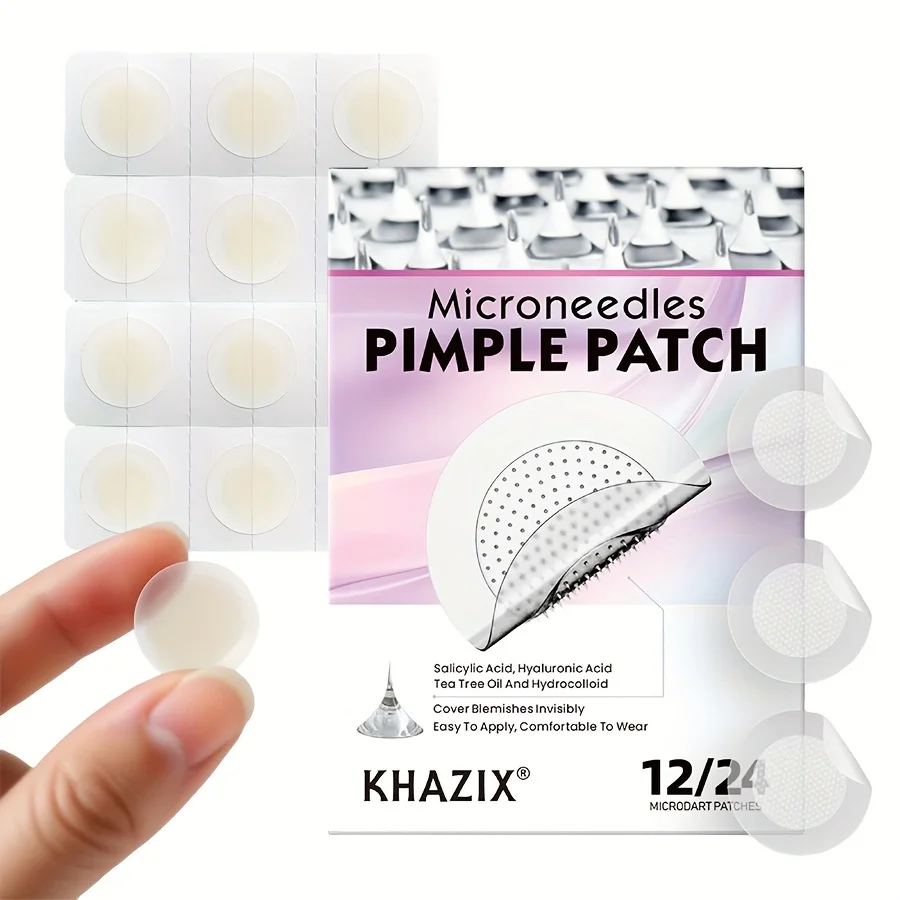 Paquete de 12 parches hidrocoloides para el acné para el cuidado facial diario, funciones de limpieza y protección especialmente diseñadas para problemas de acné
