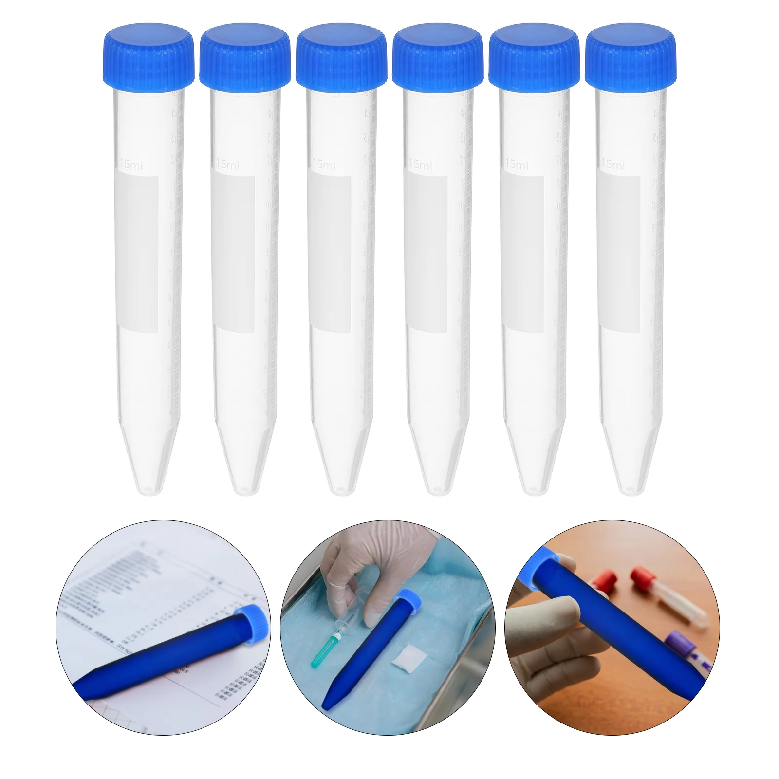 

50 PCS Centrifuge Tube Test Tubes with Lids Bead Containers 15ml Laboratory Supplies